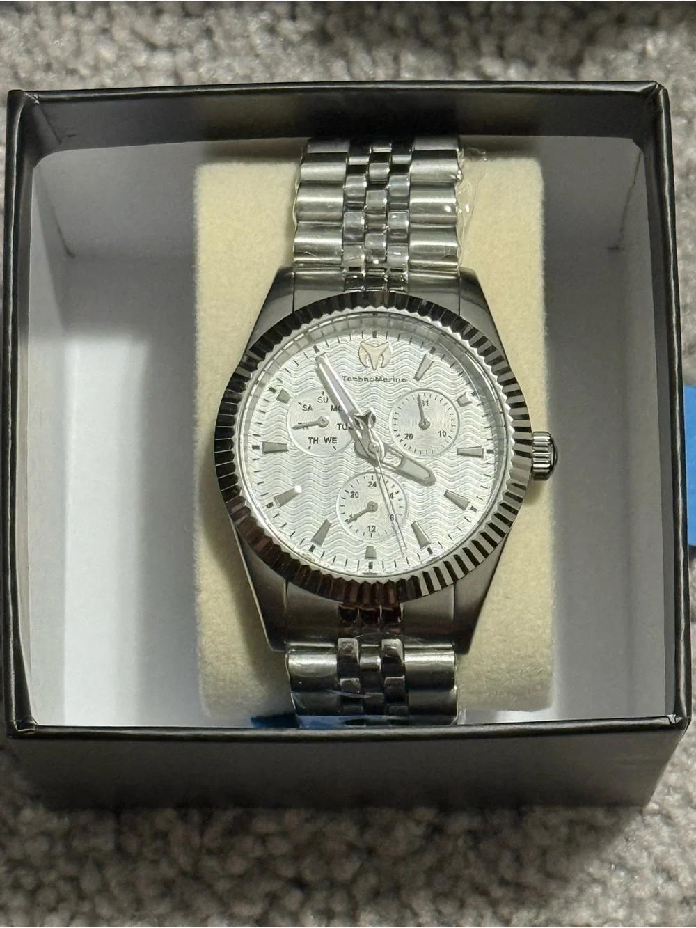 Technomarine Silver Dial and Silver Bracelet Men's Watch